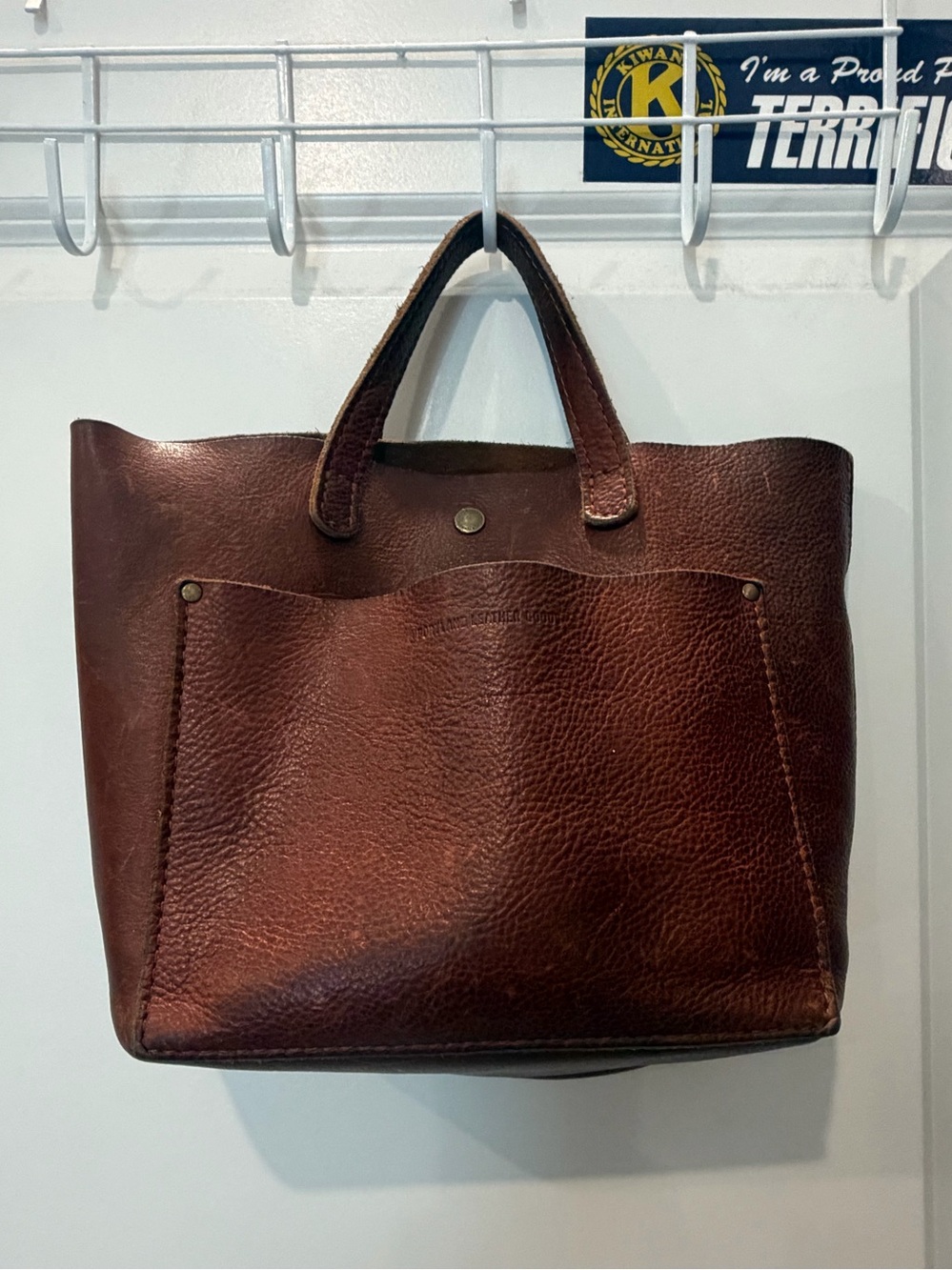 Portland, leather company Classic Brown Leather Tote Bag